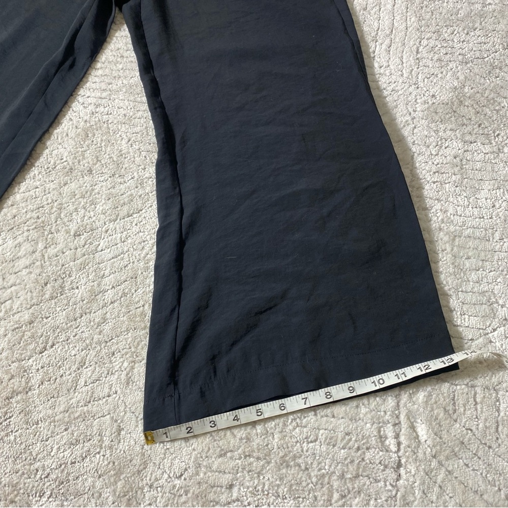 Zara Black Wide Leg Cropped Pants XL | High Waist Elastic Casual Chic - Picture 6 of 15